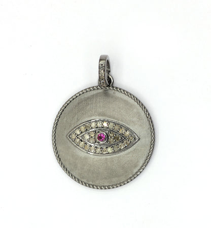 Evil Eye Pave Diamond Pendant