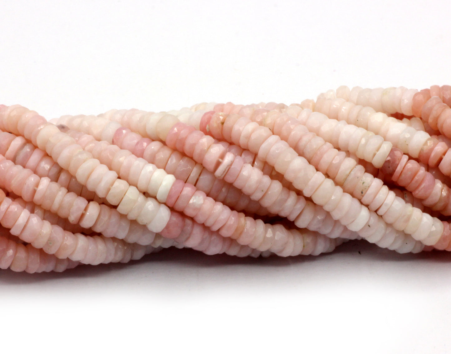 Opal, Pink Opal Faceted Heshi, Faceted Donut, Faceted Tyre