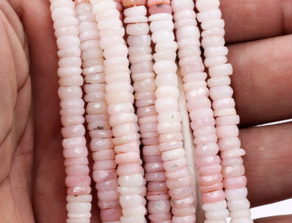 Opal, Pink Opal Faceted Heshi, Faceted Donut, Faceted Tyre