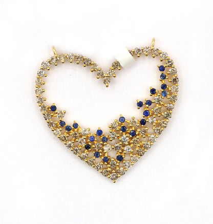 Heart 14k Solid Gold Diamond Pendants.