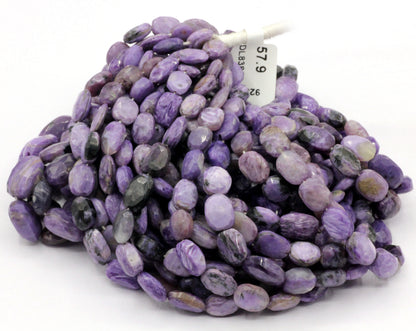 Charoite faceted Oval Bead,Size 12x6 mm
