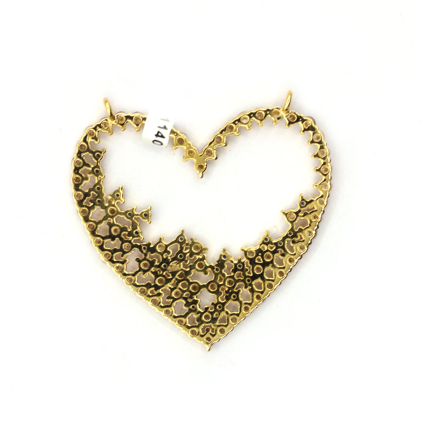 Heart 14k Solid Gold Diamond Pendants.
