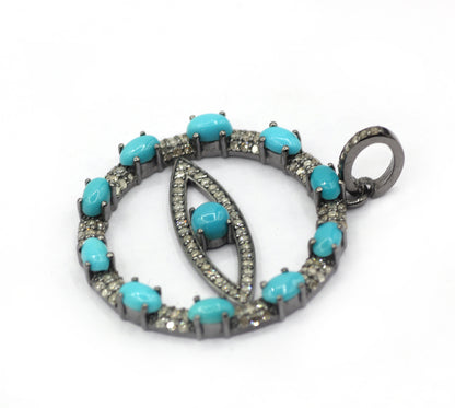 Evil Eye Pave Diamond Pendant