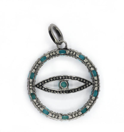 Evil Eye Pave Diamond Pendant