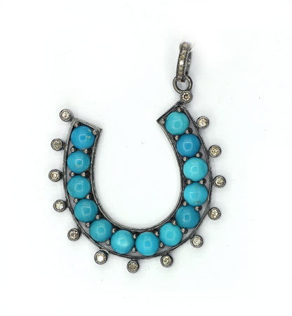 Horse shoe Pave Diamond Pendant