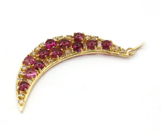 Moon 14k Solid Gold Diamond Pendants.