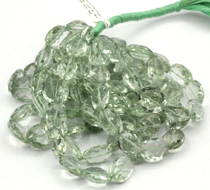 Amethyst, Green Amethyst Oval faceted Bead, Size 18x11 mm