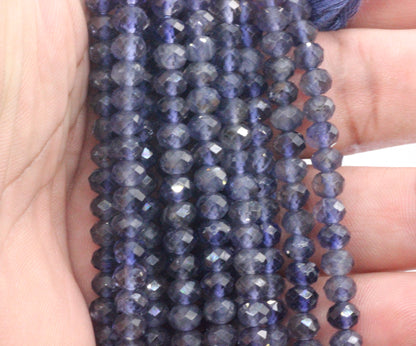 Iolite Beads Faceted 5mm to 6mm Rondelle
