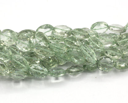 Amethyst, Green Amethyst Oval faceted Bead, Size 18x11 mm