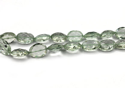 Amethyst, Green Amethyst Oval faceted Bead, Size 18x11 mm