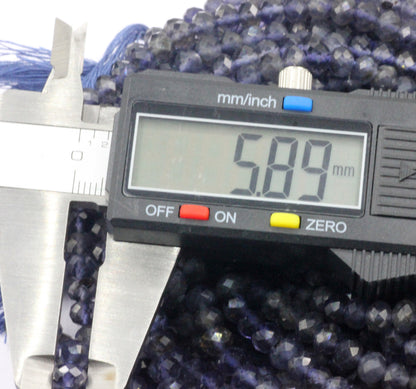 Iolite Beads Faceted 5mm to 6mm Rondelle