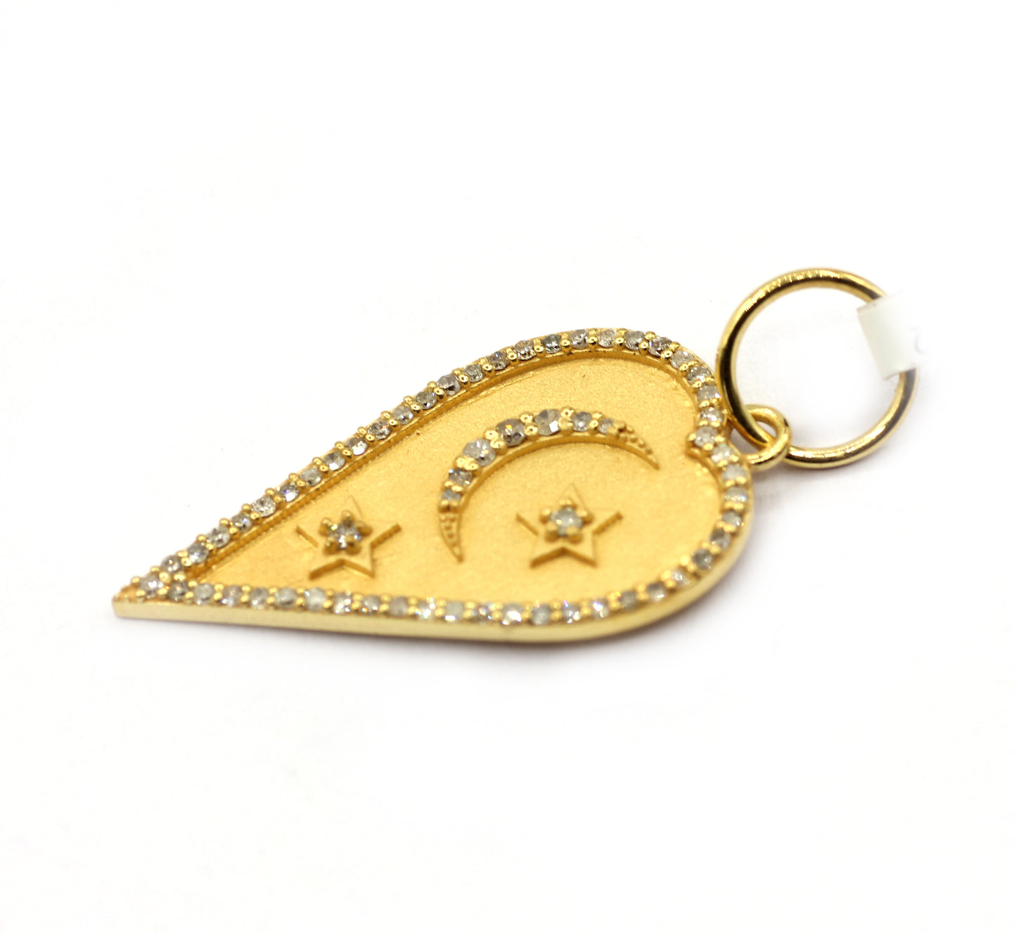 Heart 14k Solid Gold Diamond Pendants.