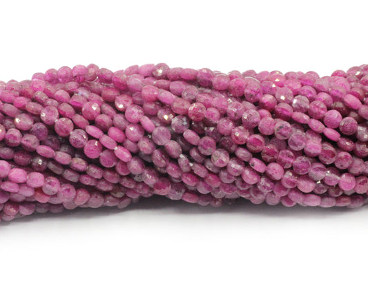Ruby Faceted Coin Beads.