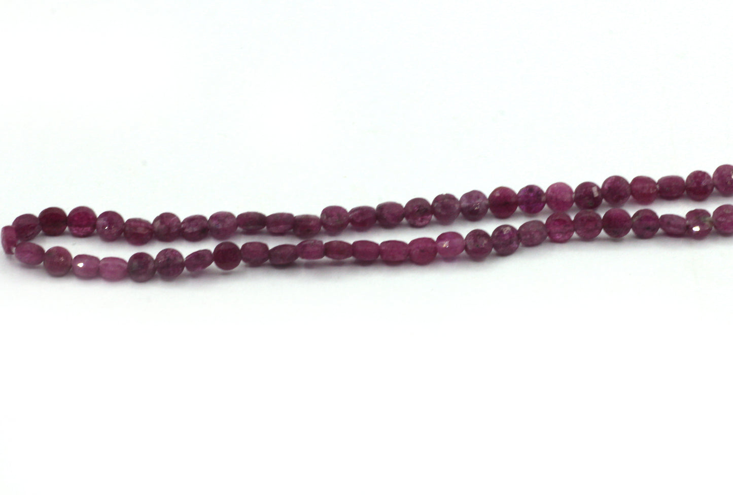 Ruby Faceted Coin Beads.