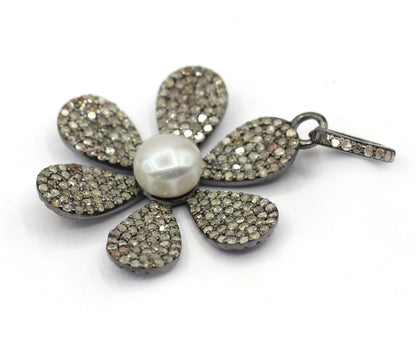 Flower Pave Diamond Pendant
