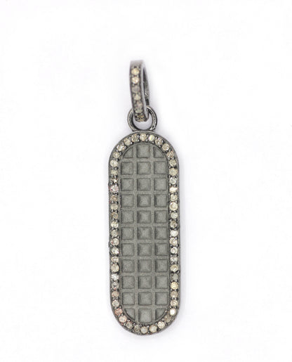 Rectangle Pave Diamond Pendant