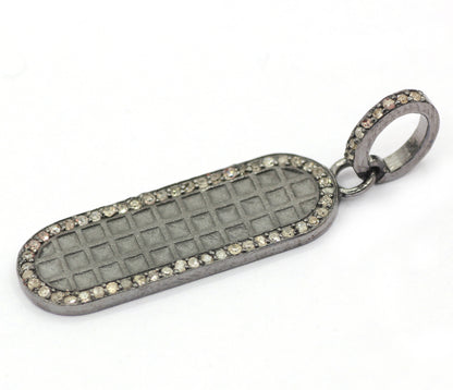 Rectangle Pave Diamond Pendant