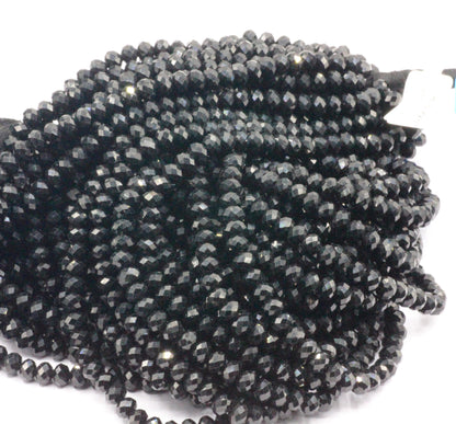 Spinel, Black Spinel  Faceted Beads