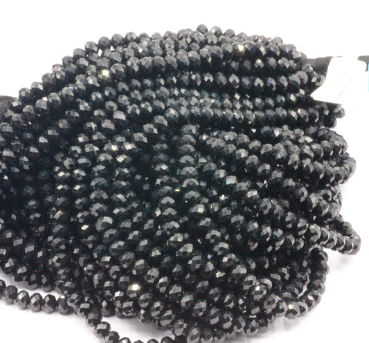 Spinel, Black Spinel  Faceted Beads