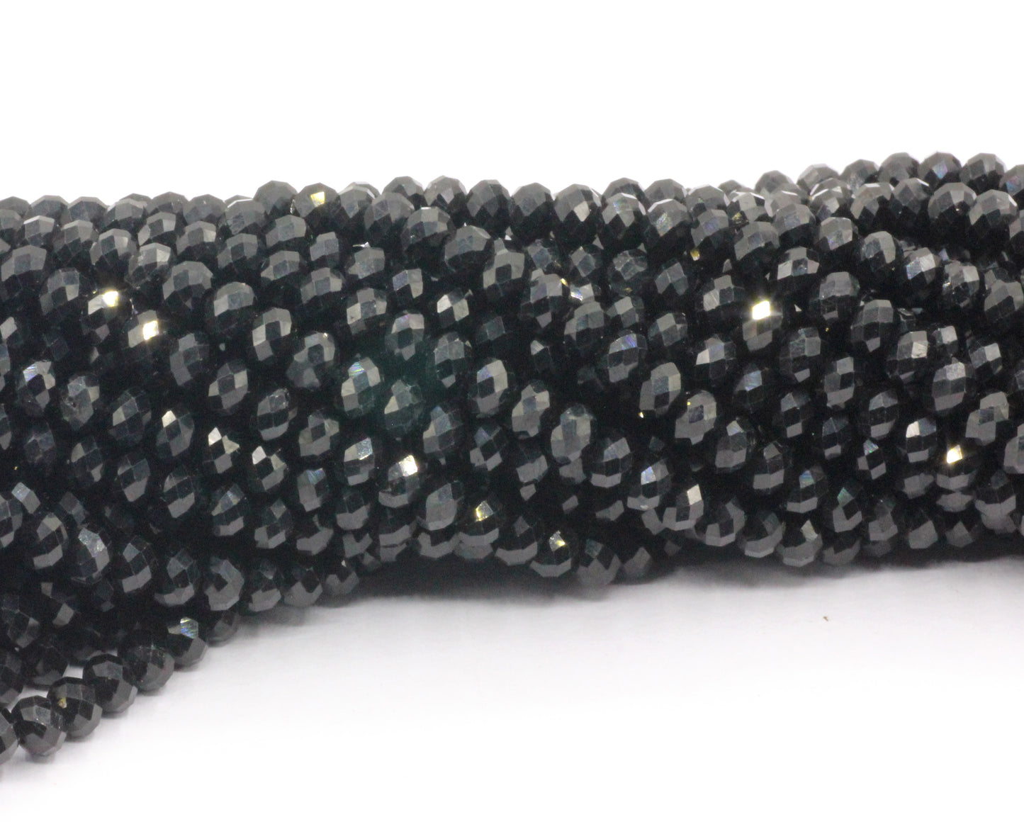 Spinel, Black Spinel  Faceted Beads
