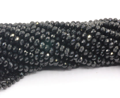Spinel, Black Spinel  Faceted Beads