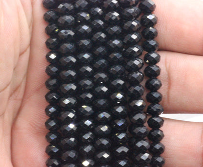 Spinel, Black Spinel  Faceted Beads