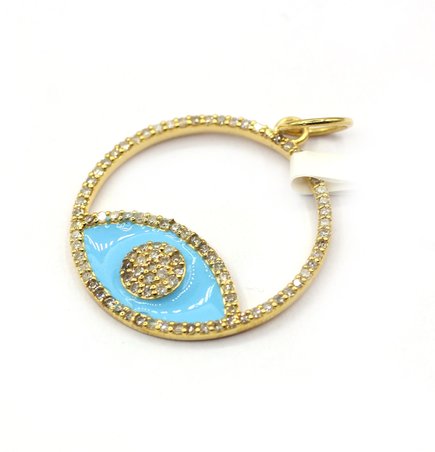 Round 14k Solid Gold Diamond Pendants.