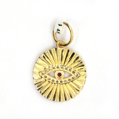 Evil Eye 14k Solid Gold Diamond Pendants.