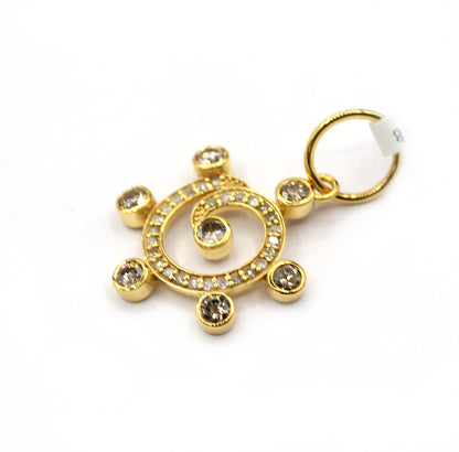 Round 14k Solid Gold Diamond Pendants.