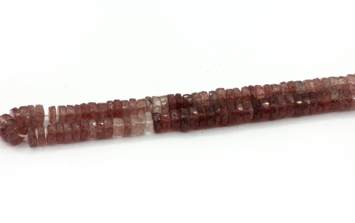 Quartz, Strawberry quartz Faceted Heshi, Faceted Donut, Faceted Tyre