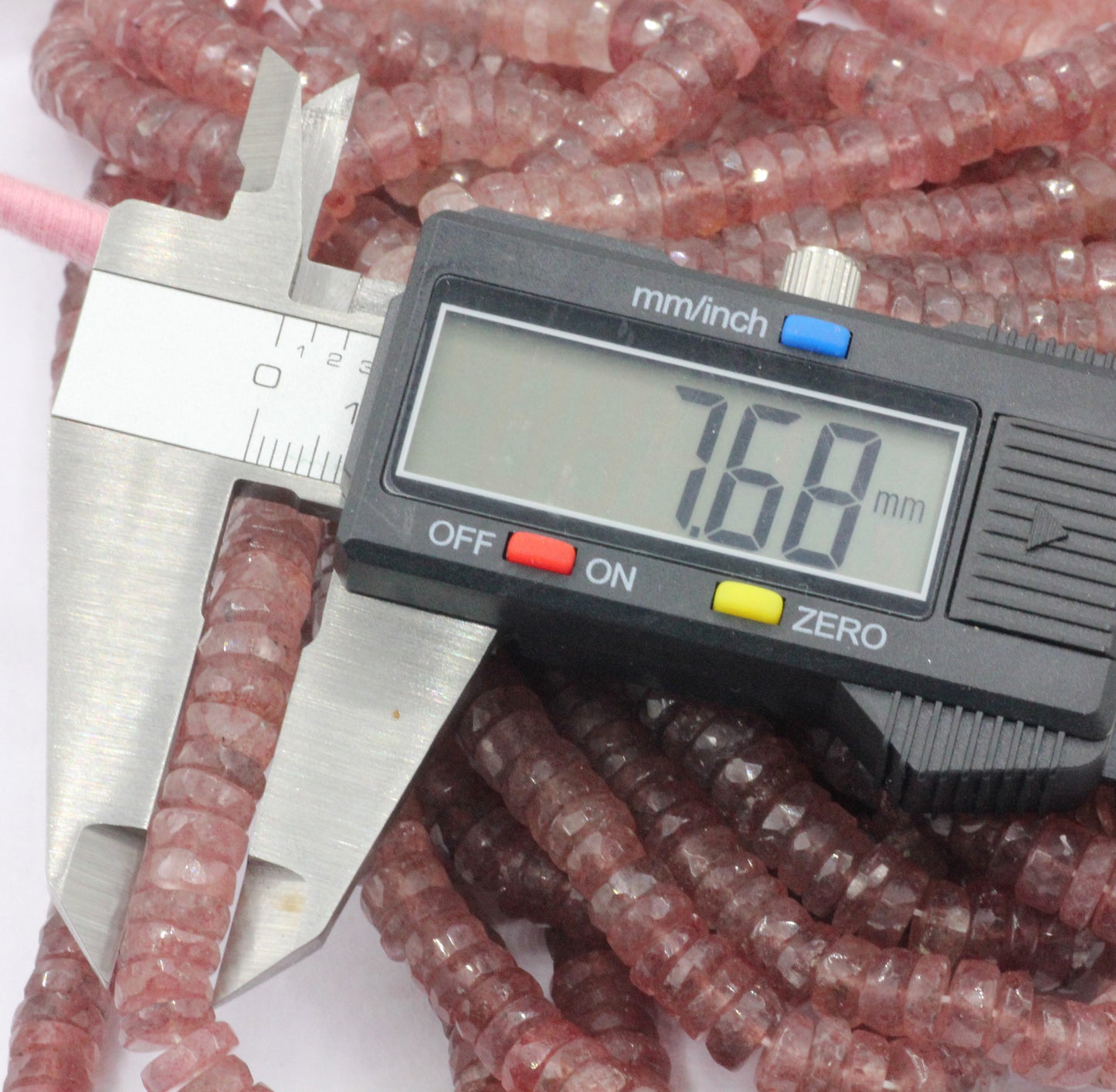 Quartz, Strawberry quartz Faceted Heshi, Faceted Donut, Faceted Tyre