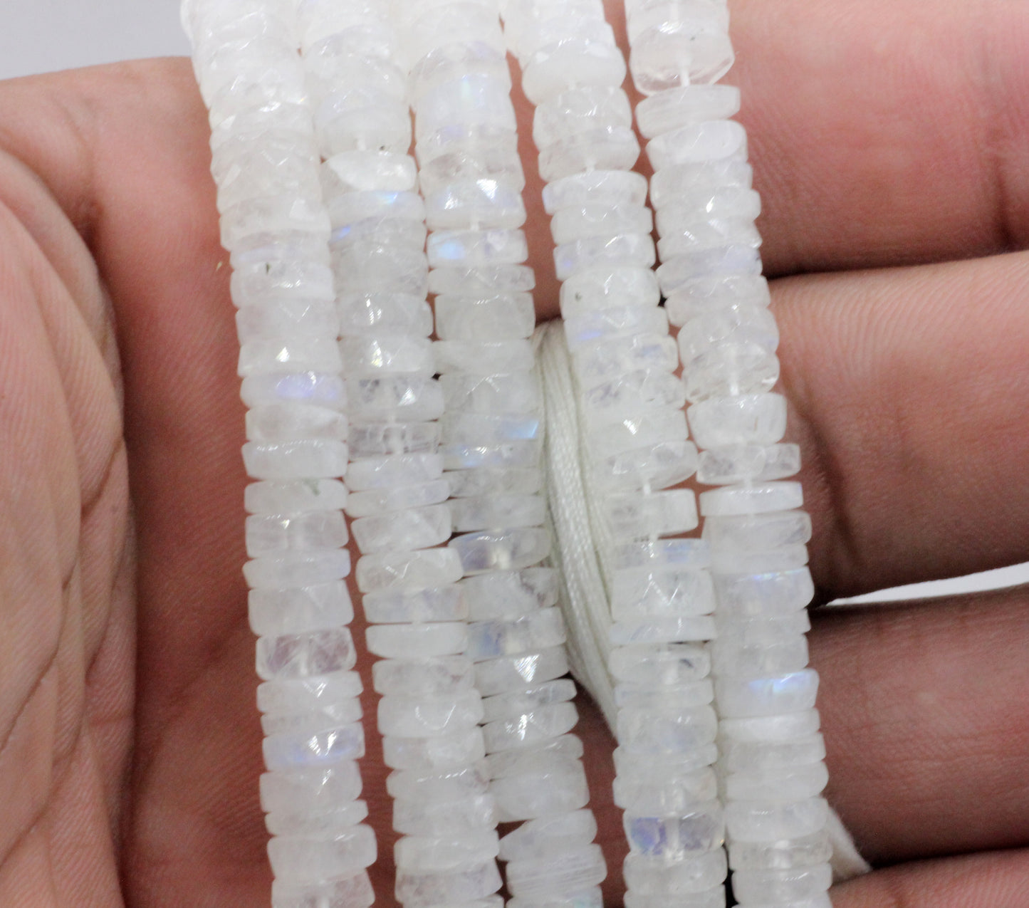 Moonstone, Rainbow Moonstone Faceted Heshi, Faceted Donut, Faceted Tyre