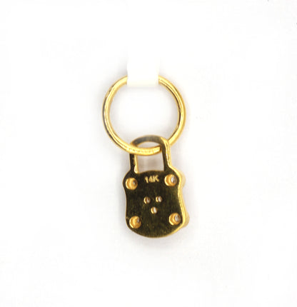 Lock 14k Solid Gold Diamond Pendants