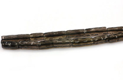 Quartz, Smoky quartz Faceted Tube Beads