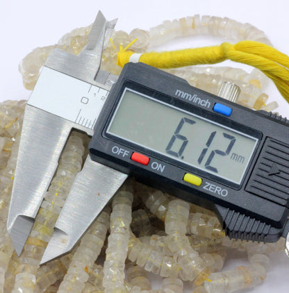 Quartz, Golden Rutile Faceted Heshi, Faceted Donut, Faceted Tyre