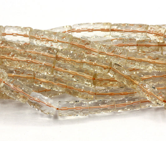 Citrine quartz Faceted Tube Beads.