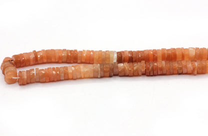 Moonstone, Peach Moonstone Faceted Heshi, Faceted Donut, Faceted Tyre