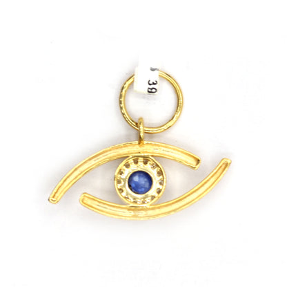 Evil Eye 14k Solid Gold Diamond Pendants.