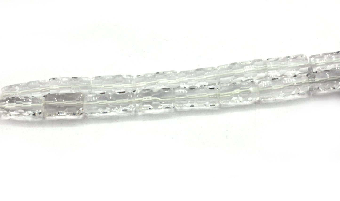 Quartz, Crystal Quartzs Faceted Tube Beads
