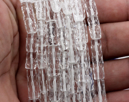 Quartz, Crystal Quartzs Faceted Tube Beads