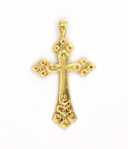 Cross 14k Solid Gold Diamond Pendants.