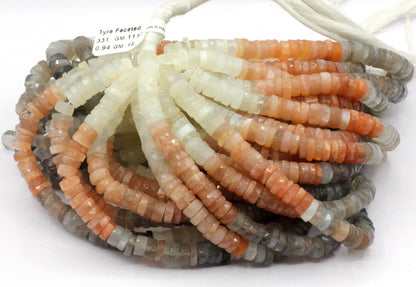 Moonstone, Multi Moonstone Faceted Heshi, Faceted Donut, Faceted Tyre