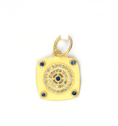 Square 14k Solid Gold Diamond Pendants.