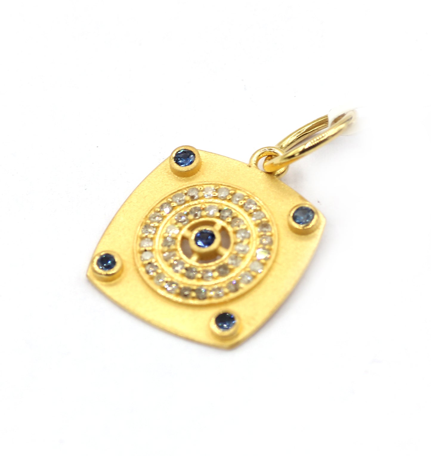 Square 14k Solid Gold Diamond Pendants.
