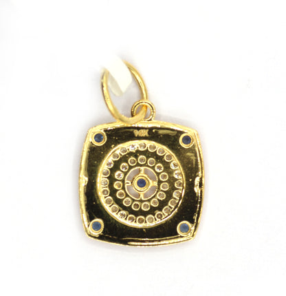 Square 14k Solid Gold Diamond Pendants.