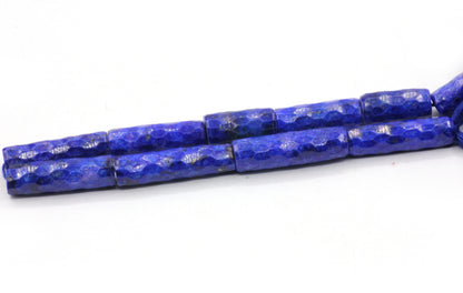 Lapis lazuli Faceted Tube Beads.