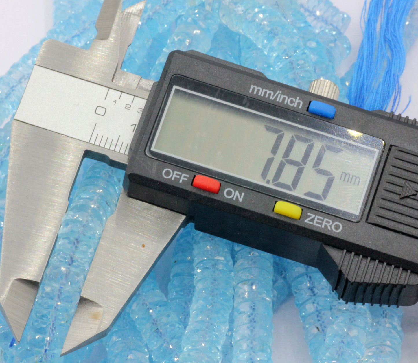 Topaz Blue Faceted Heshi, Faceted Donut, Faceted Tyre