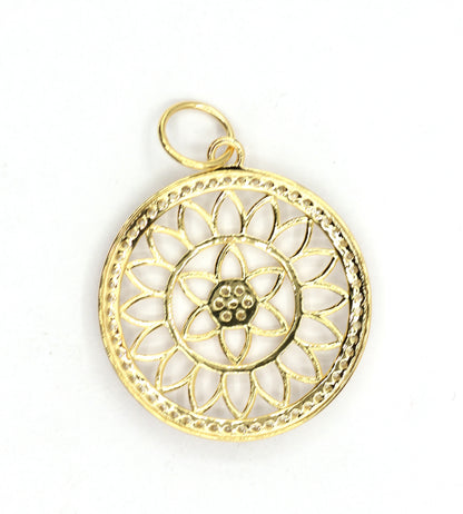 Round 14k Solid Gold Diamond Pendants.