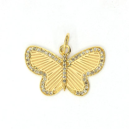 Butterfly 14k Solid Gold Diamond Pendants.