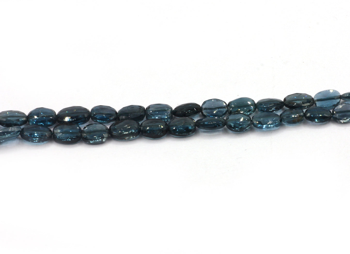 Topaz, London Blue Topaz Faceted Oval Bead